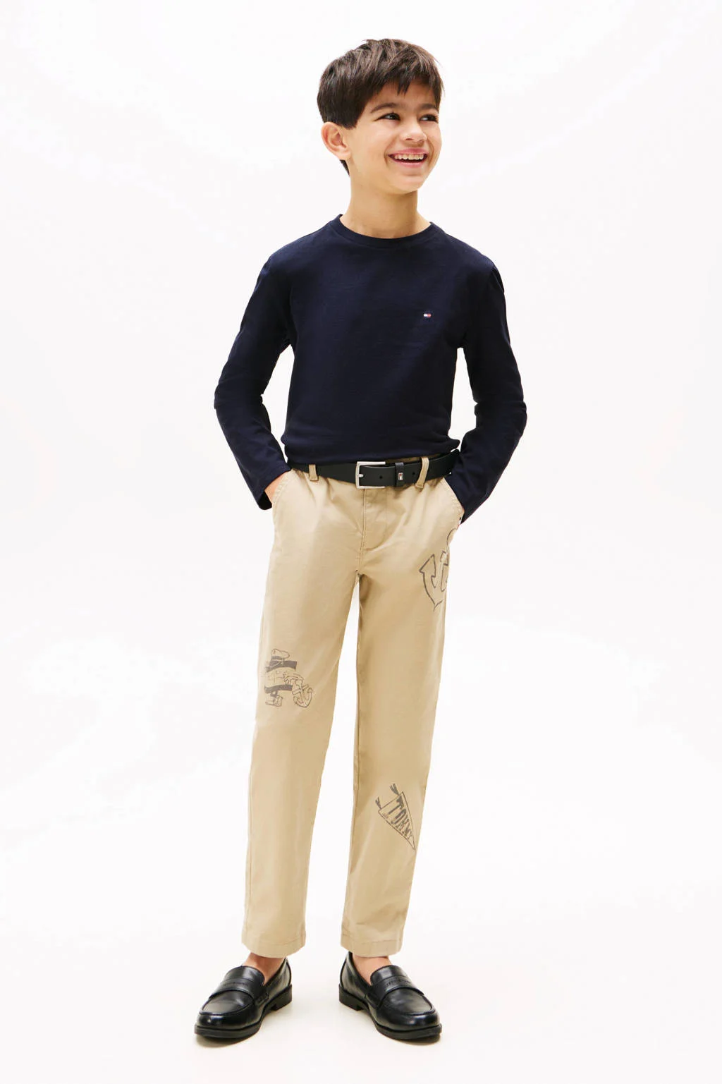 Tommy Hilfiger longsleeve - set van 2 donkerblauw/wit