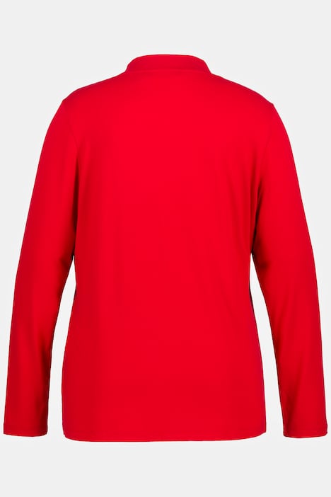 Shirt, Cut-Out, Slim, drapierter V-Ausschnitt, Langarm