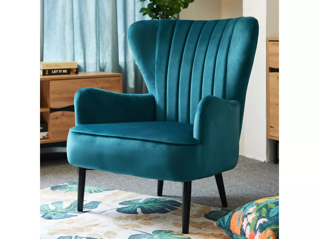 Fauteuil à oreilles rembourré
