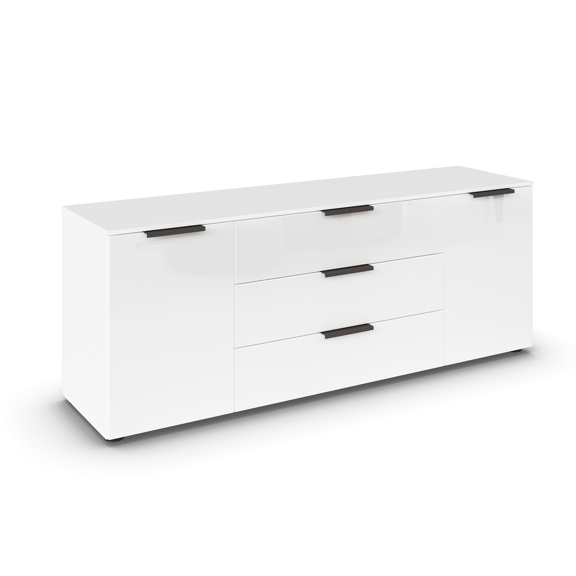 Lowboard - Alpinweiß - Glasfront - 160 cm