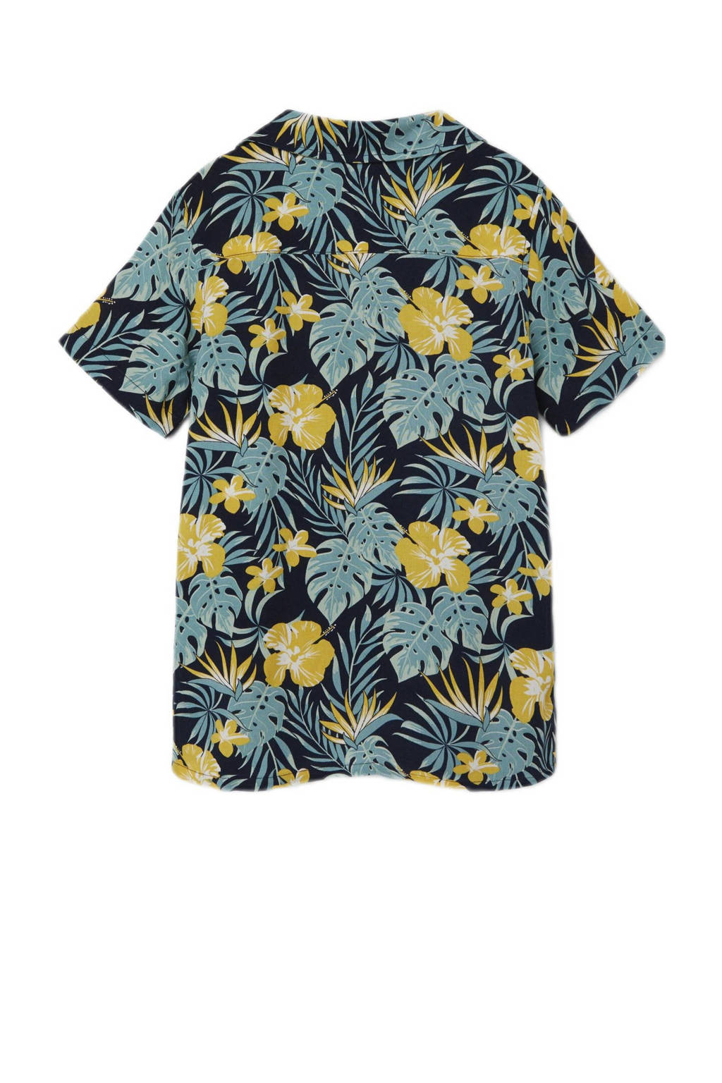 NAME IT overhemd NKMFERANE met all over print donkerblauw/geel/groen