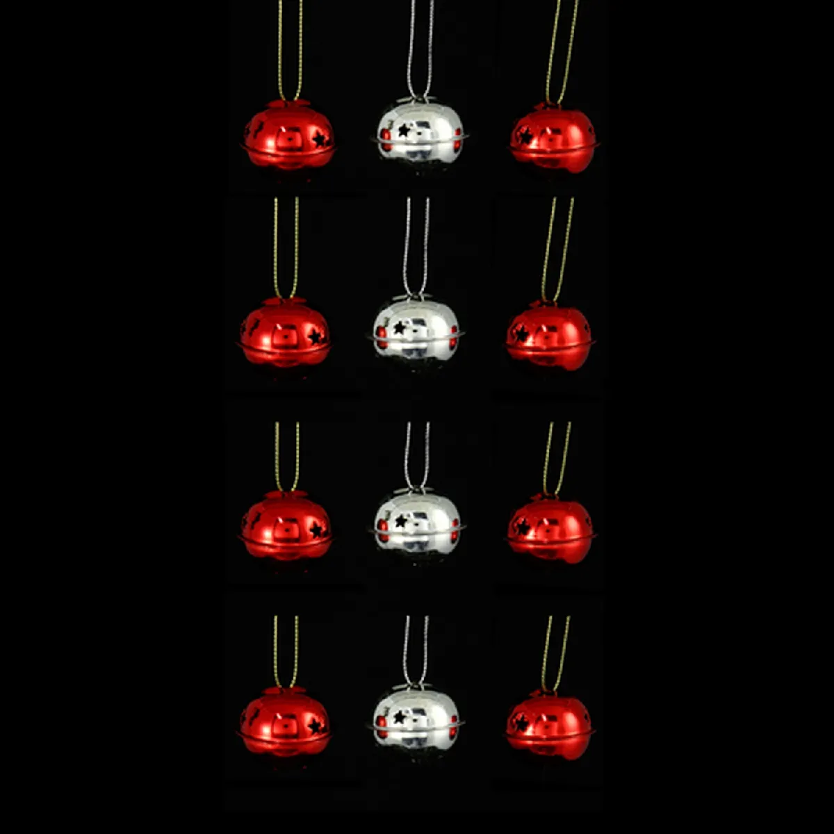 Atmosphera, Createur D'Interieur Atmosphera Grelots brillants - Rouge et Argent (Lot de 12)