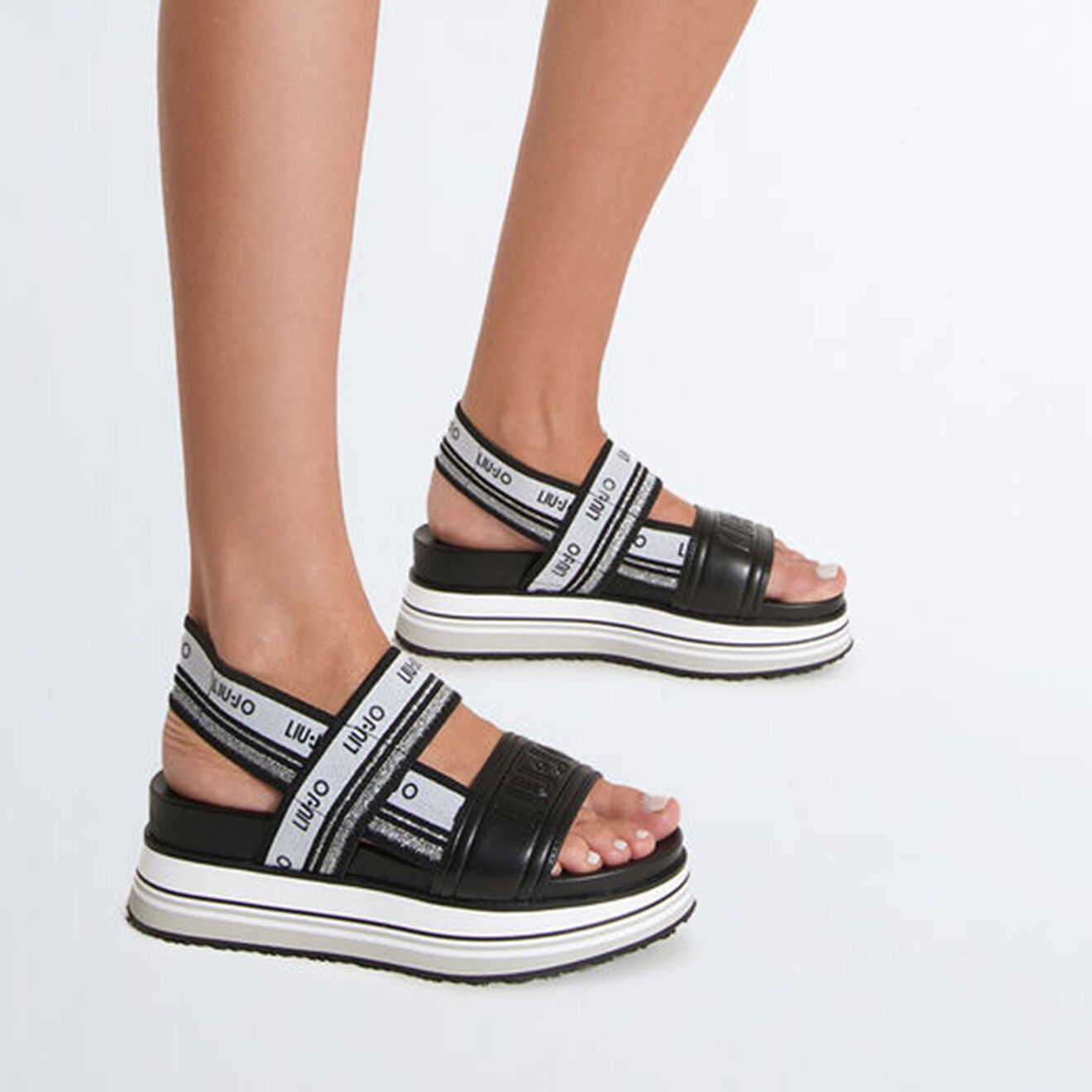 Liu-Jo Sandales plateforme Anastasia noir/blanc