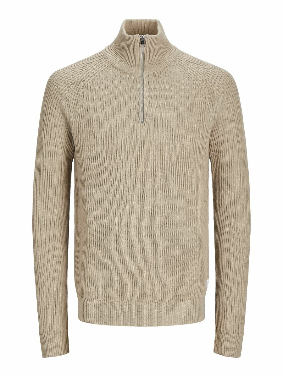 JACK & JONES<br>Suéter reto com meio zíper