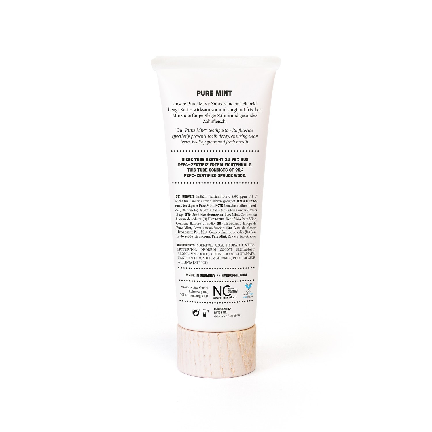 Hydrophil Natürliche Zahnpasta 75ml Pure Mint