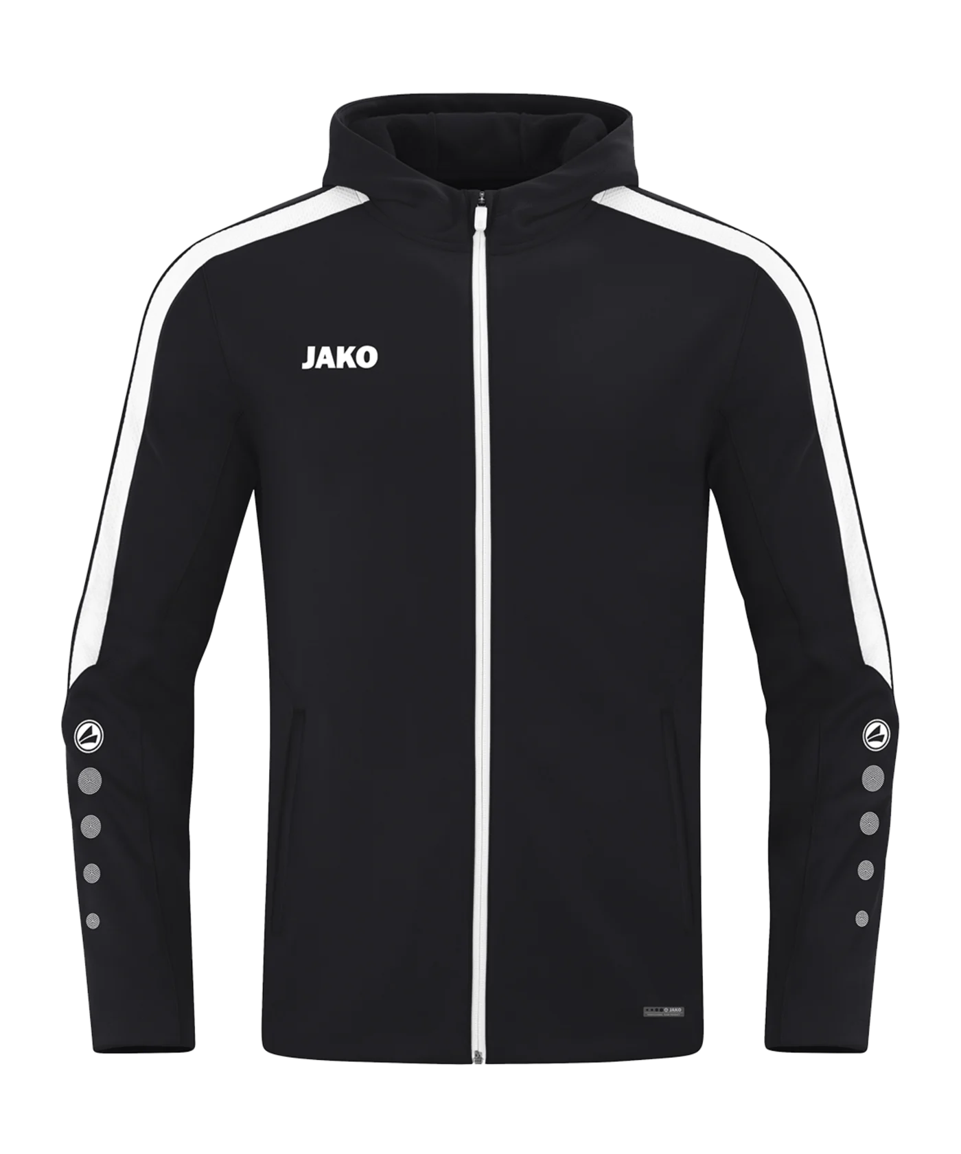 JAKO Power Kapuzenjacke Schwarz Weiss F800
