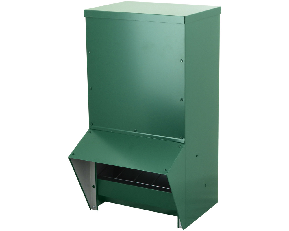 Mangeoire 24 kg verte pour poules et canards • nourrisseur en tôle prélaquée antirouille
