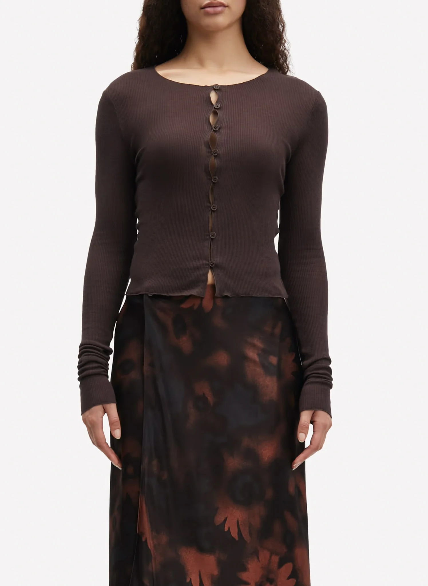 SASONNET - Cardigan ajusté cropped | Marron