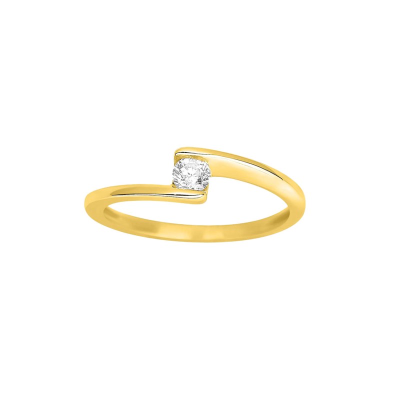 Bague Femme - Or 18 Carats - Diamant 0,18 Carats