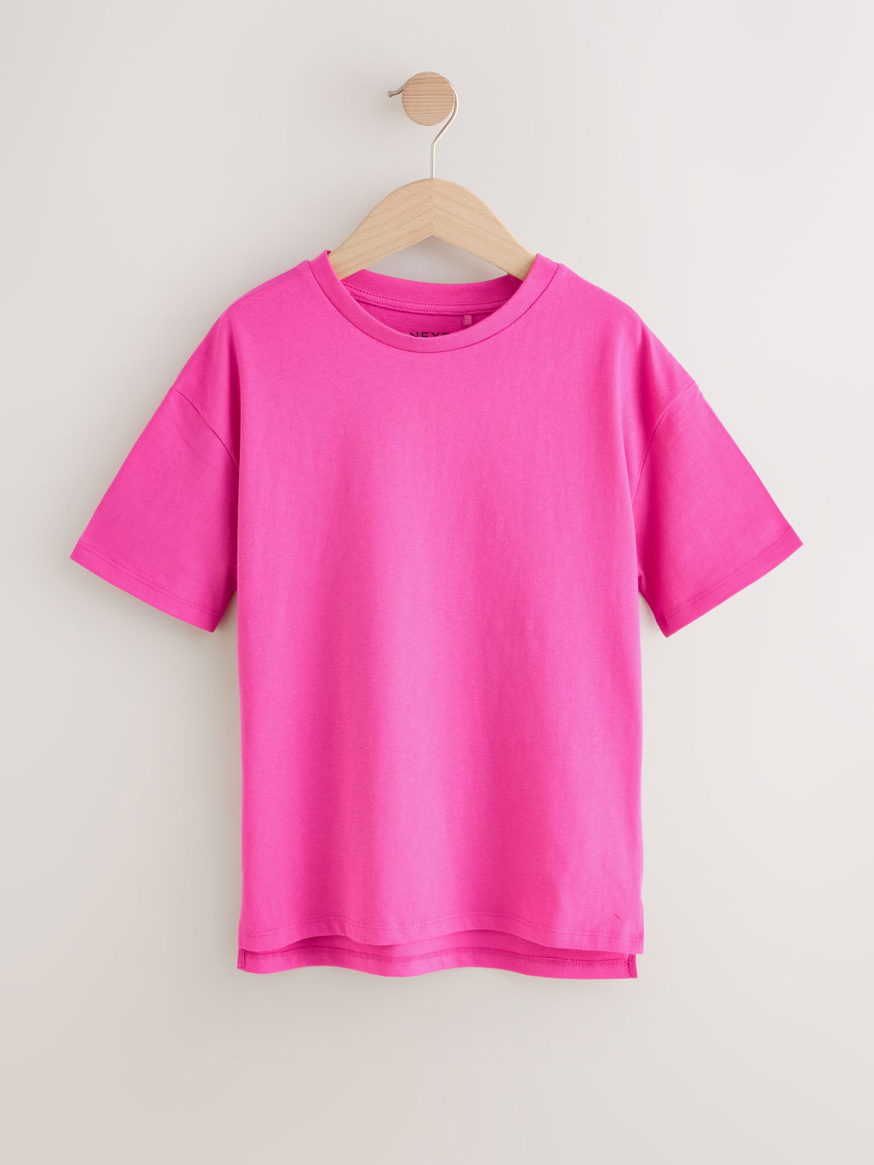 Magenta-roze - Oversized T-shirt (3-16 jr)