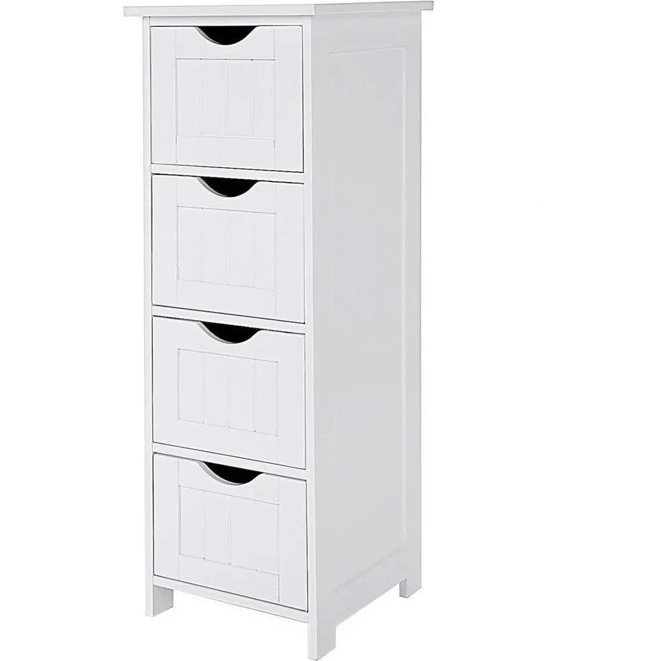Parya Home - Smalle Ladekast met 4 Lades - Hout - Wit
