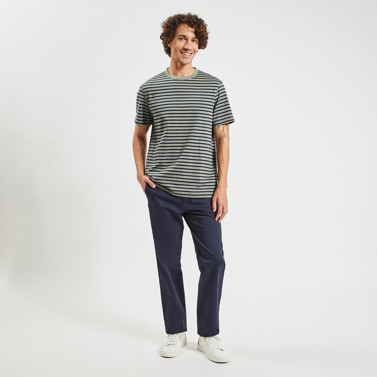 Tee shirt marinière 'le parfait by JULES' Vert kaki