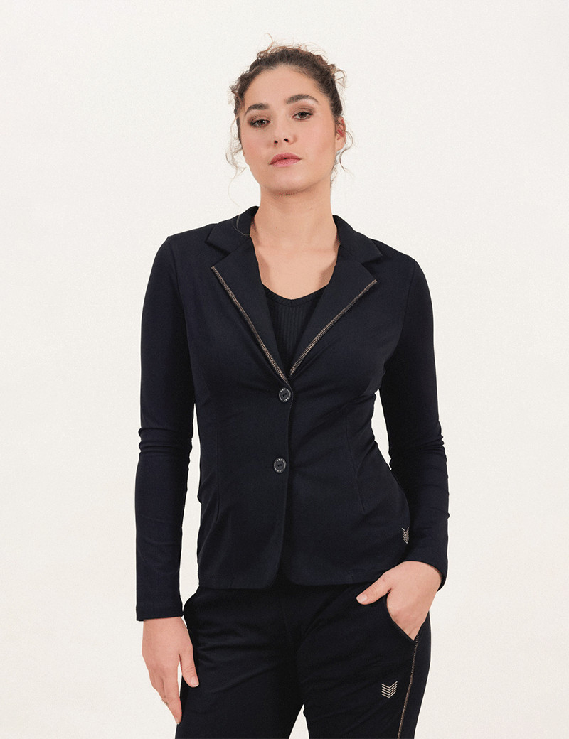 HBT BASICS ESSENTIELS | SHIRLEY VESTE BLAZER NOIR DORÉ