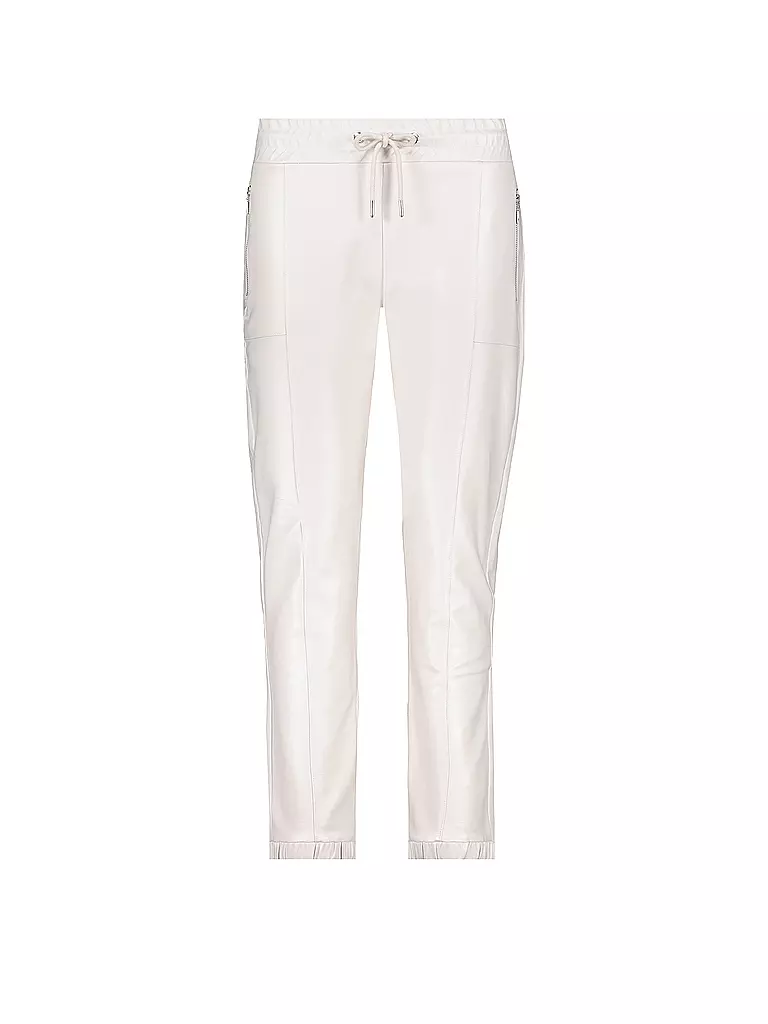 MONARI Hose in Lederoptik creme