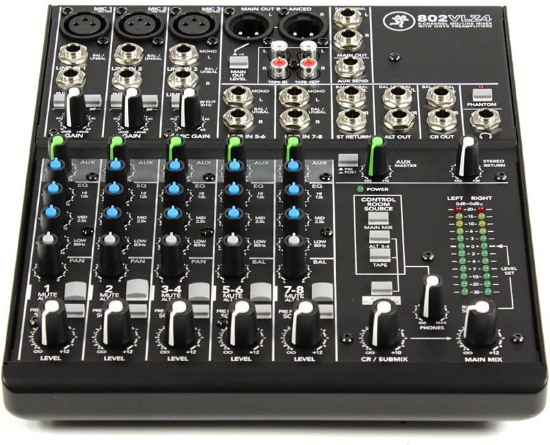 Mackie 802VLZ4 - DJ-mixer - Audio-mixer - 8-kanaals - Frequentiebereik 20-2000 Hz