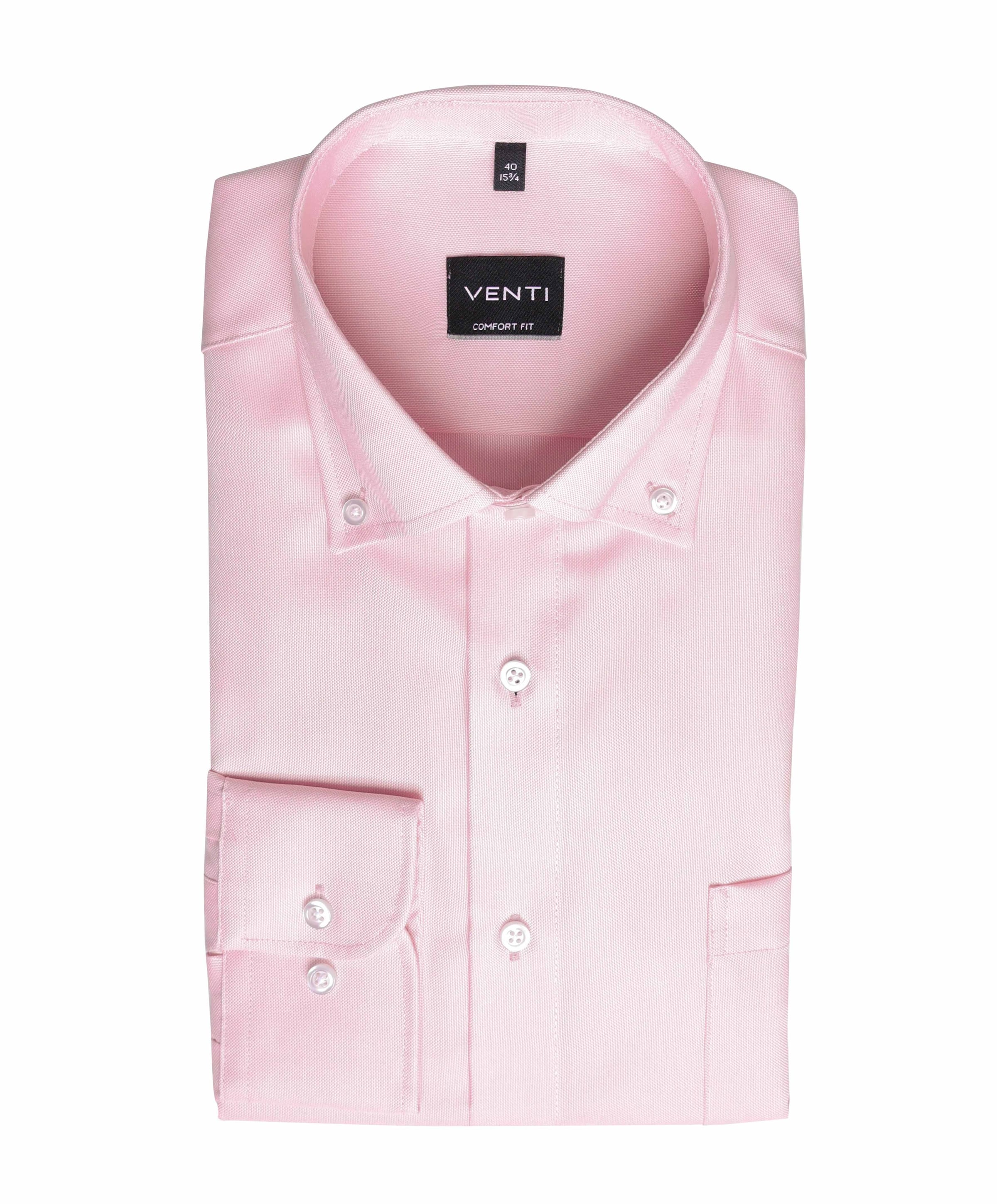Venti Heren overhemd lange mouw roze