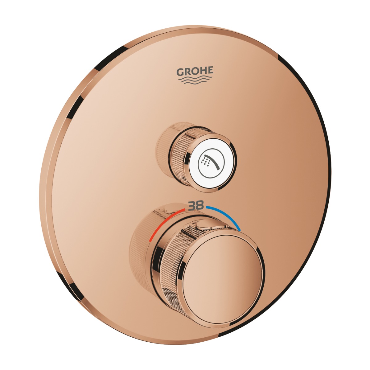 Grohe Grohtherm SmartControl thermostaat met omstel rond warm sunset