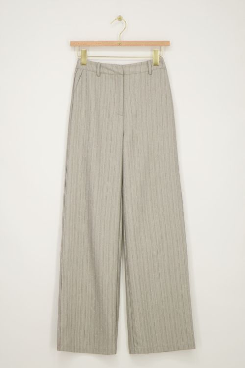 Grijze pantalon met strepen & studs