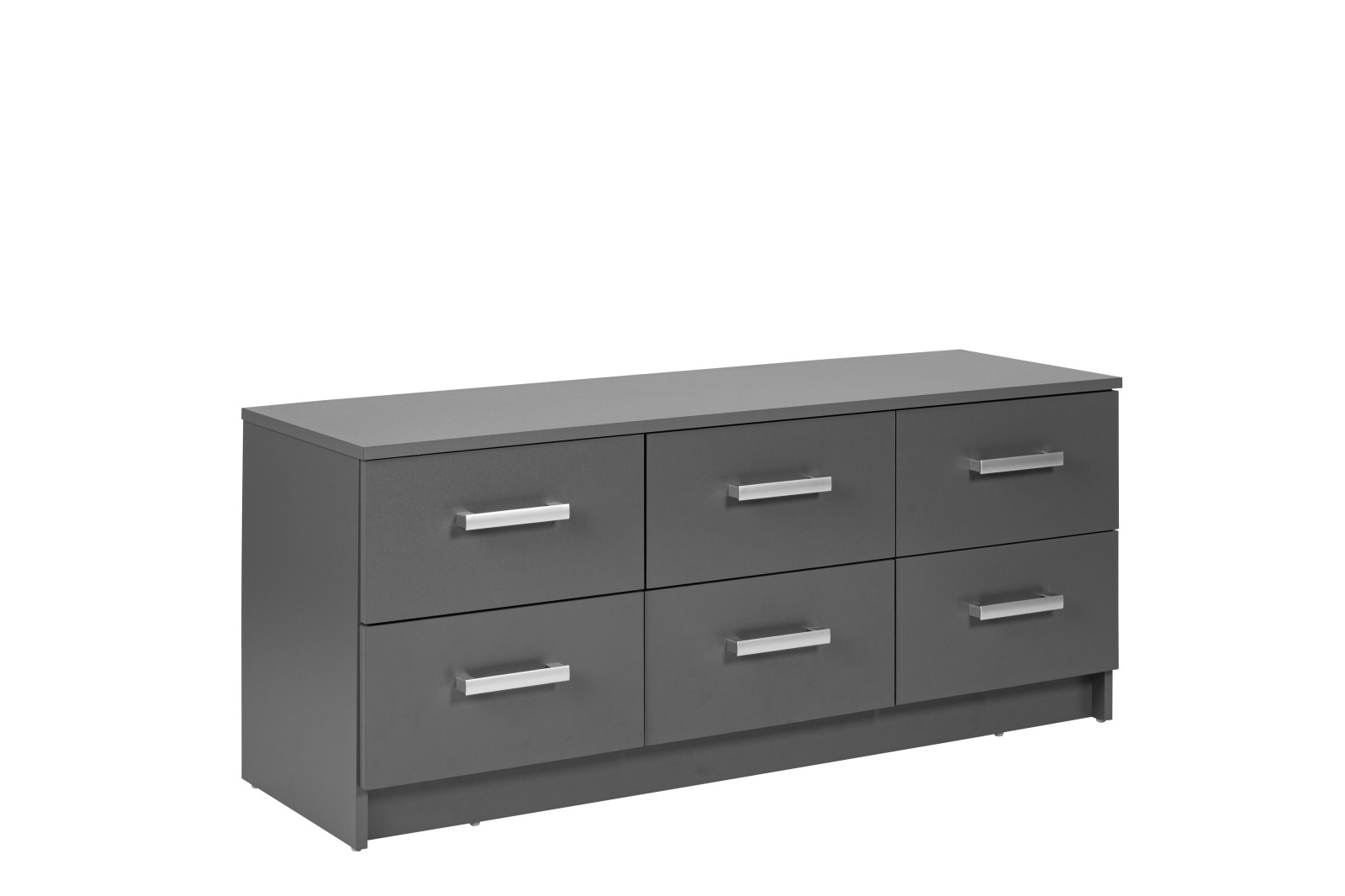 Kommode ELENZIO - graphitgrau - 6 Schubkästen - 121,8 cm