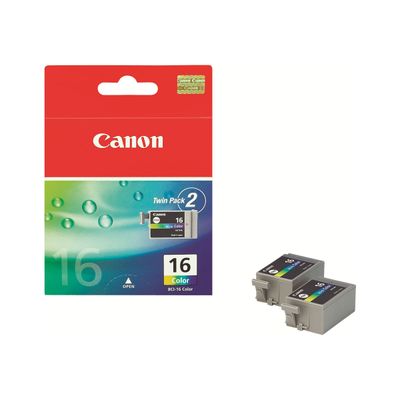 Canon BCI-16 - Pack de 2 - cyan, magenta, jaune - cartouche d'encre originale