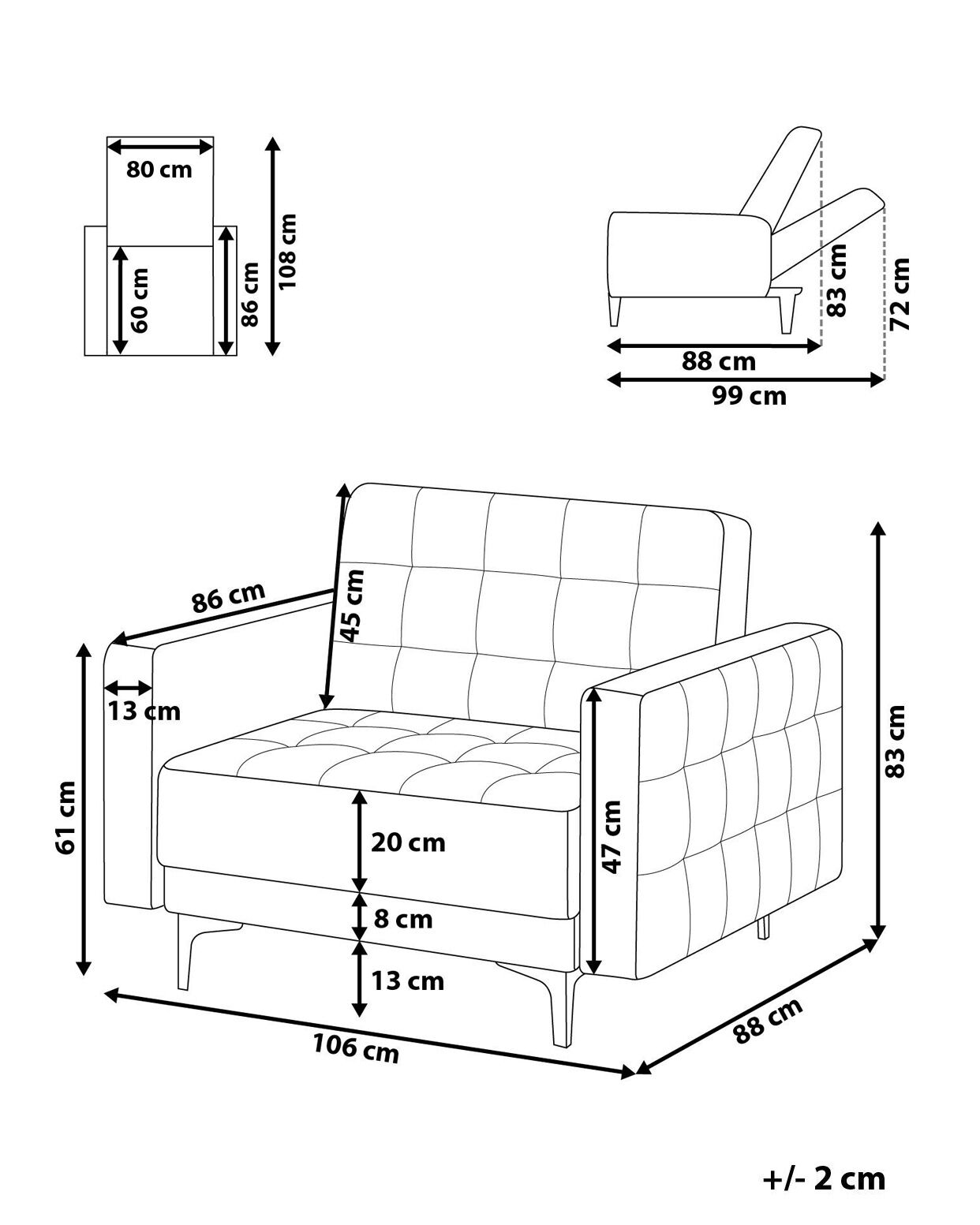 Fauteuil ABERDEEN Kunstleer Bruin