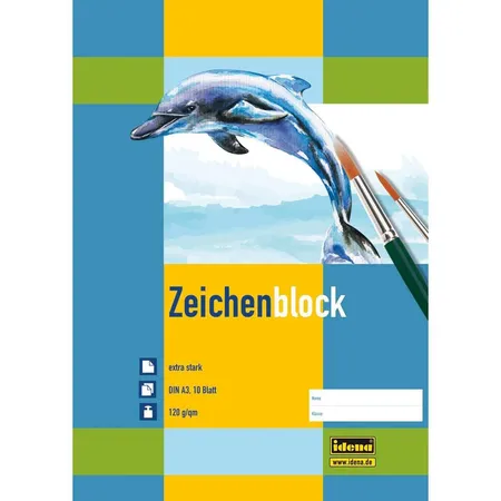 Idena Zeichenblock DIN A3 mit 10 Blatt, 120g/m²