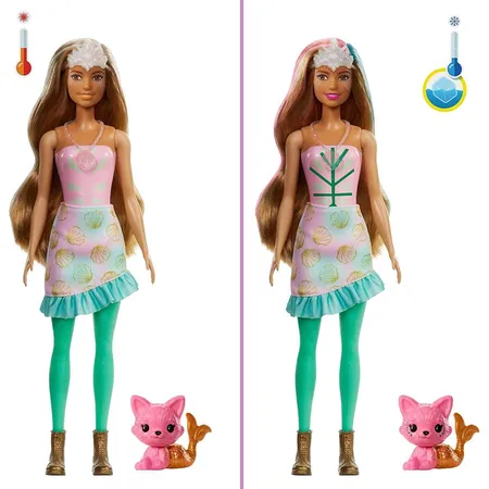 Barbie Color Reveal Puppe & Haustier, Fantasy Fashion Meerjungfrau
