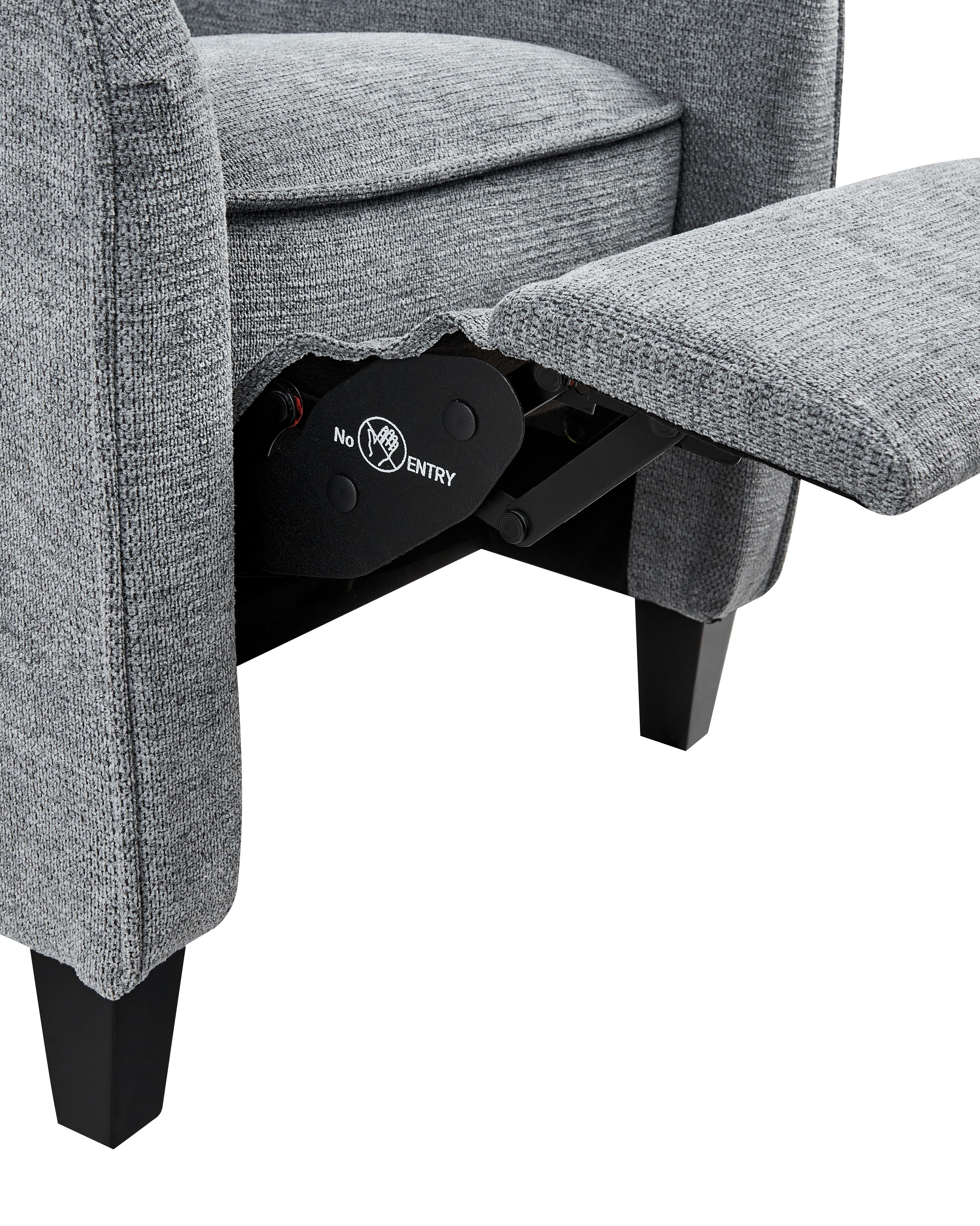 Relaxfauteuil ROYSTON inclusief voetensteun Stof Grijs