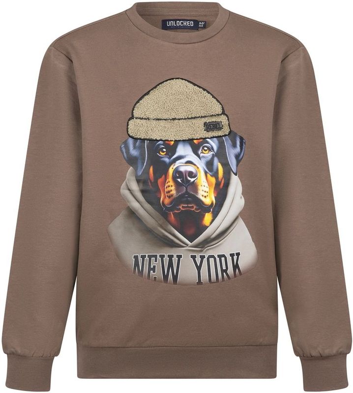 Unlocked jongens sweater - Bruin