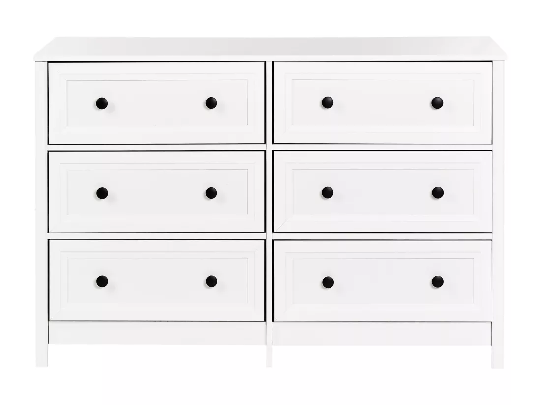 Commode à 6 tiroirs HAZELVALE 80 cm Blanc