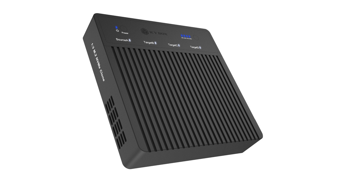 ICY BOXIB-4013MCL-C4 4-Bays USB4® Duplicator (1:3 klonen) dockingstation  (Zwart)