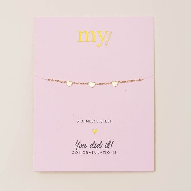 My Jewellery | armband 3 hartjes | goudkleurig