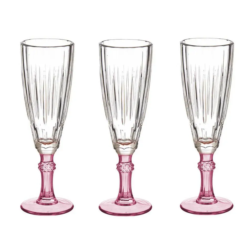 Vivalto - Champagneglazen Exotic Collection 6x - roze voet 170 ml