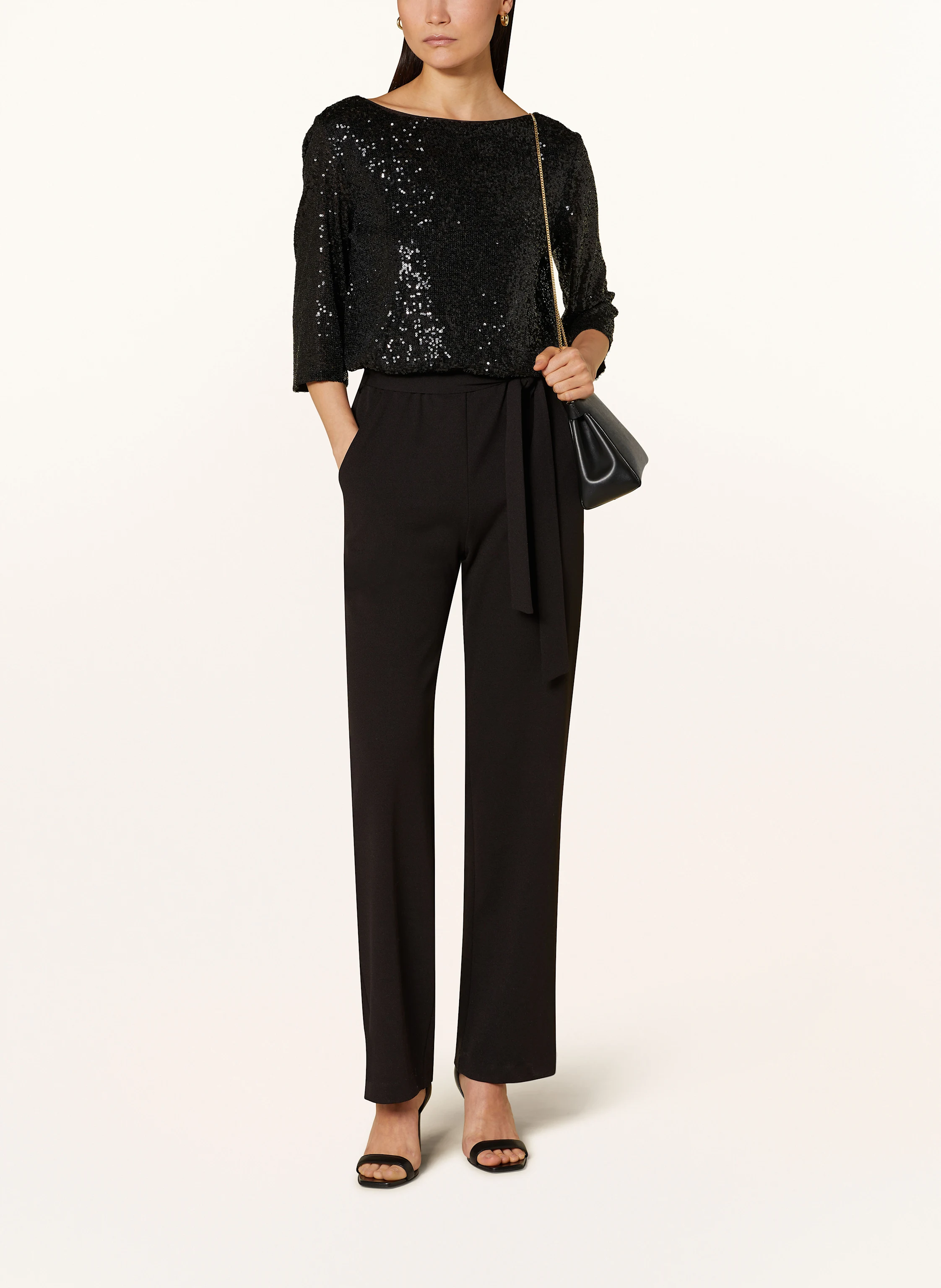 Ana Alcazar Jumpsuit mit 3/4-Arm und Pailletten