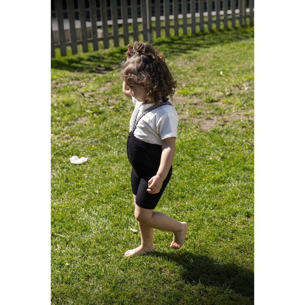 Køb Silly Silas Classic Black Checked Shorty Tights Med Seler