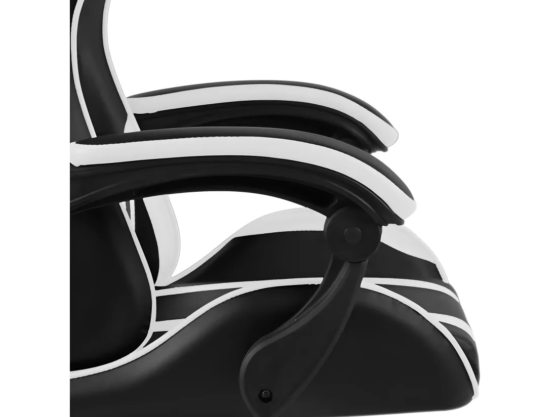 Fauteuil de jeux vidéo Noir et blanc Similicuir