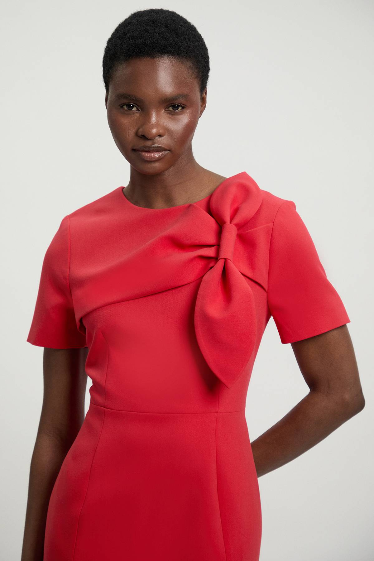 KarenMillen Robe Crayon Compacte Stretch Avec Détail Nœud