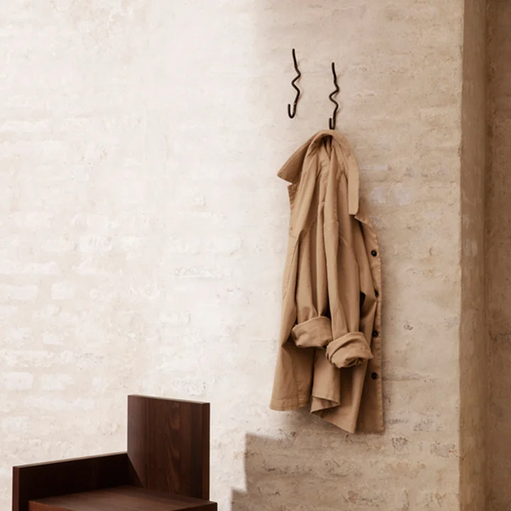 Ferm Living - Curvature Wandhaken doppelt, messing