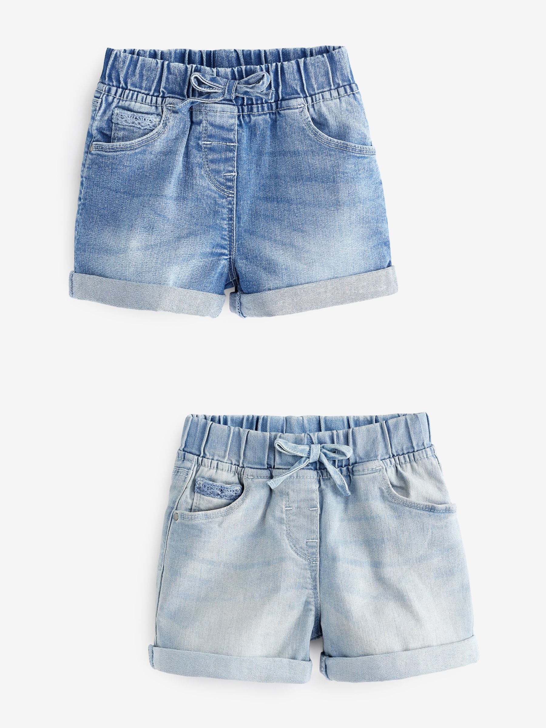 Donker gewassen denim - Short met elastische taille (3 mnd- 10 jr)