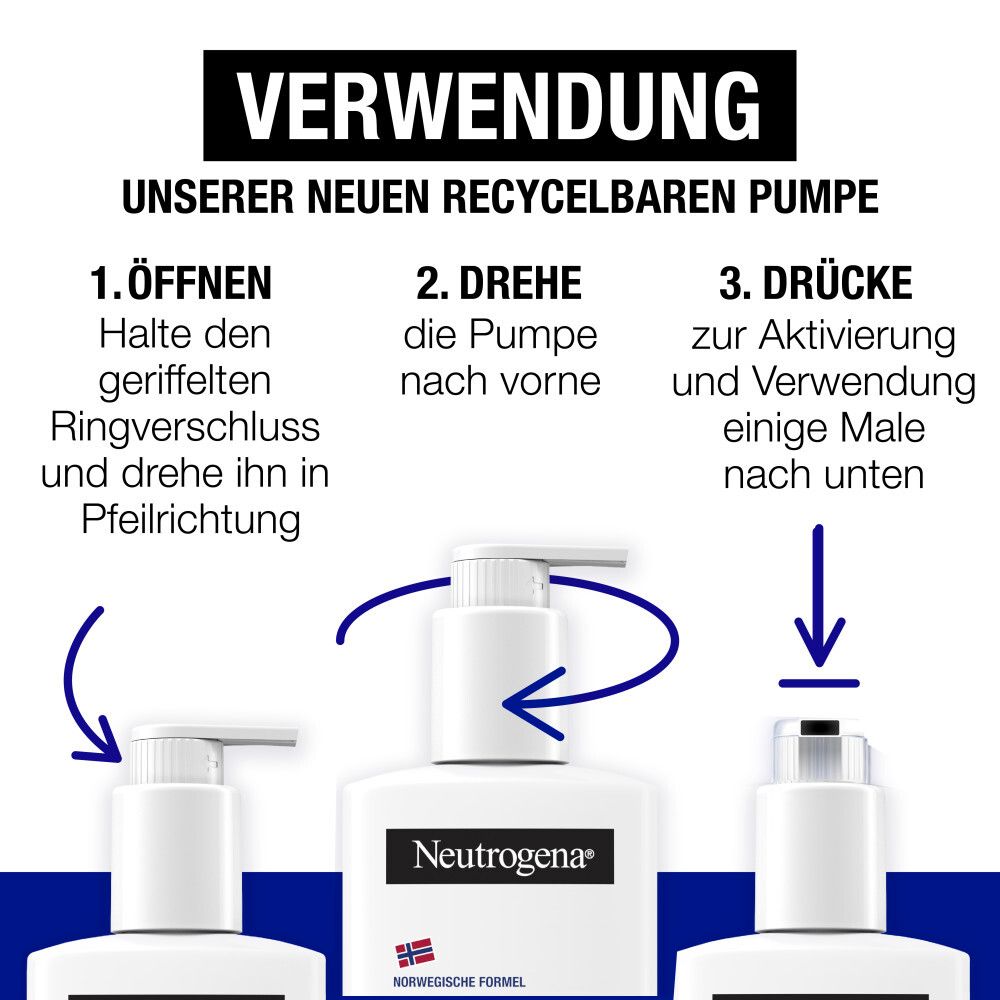 Neutrogena Norwegische Formel Deep Moisture Sensitive Bodylotion (250 ml) für trockene, empfindliche Haut mit 10% Glycerin + Pro-Ceramide Technologie
