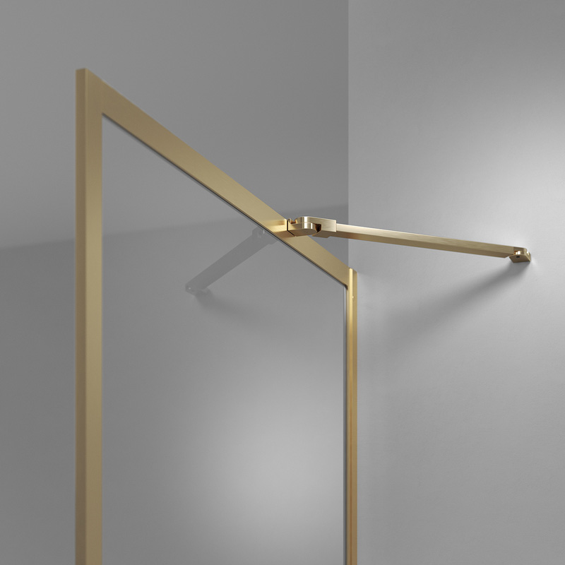 Sealskin Contour inloopdouche type A3 138x200 cm, 6 mm helder veiligheidsglas met antikalklaag geborsteld goud