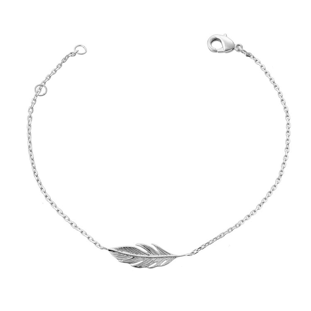 Bracelet plume Argent 925 Rhodié