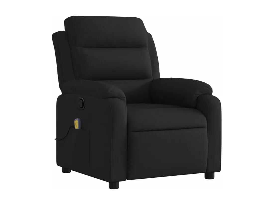 Fauteuil massant inclinable Noir Tissu