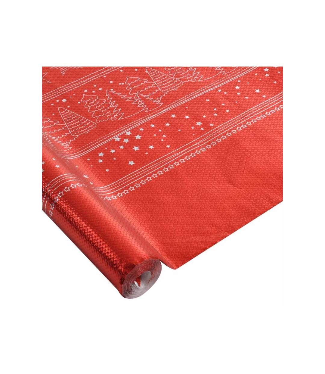 Paris Prix - Nappe Papier noël Chromée 1,18x5m Rouge