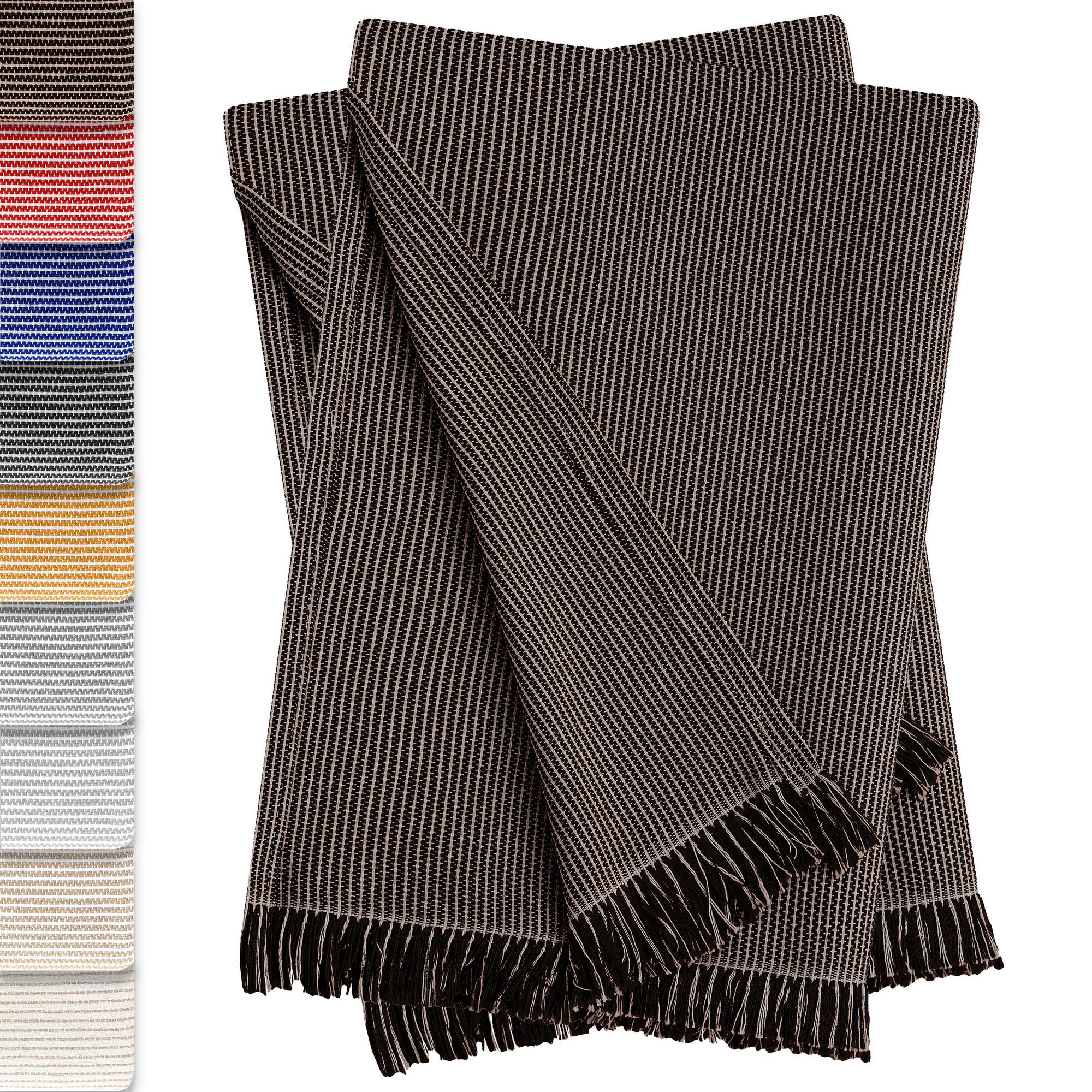 Conjunto de 2 colchas multiuso Plaid Paul, 180 x 260 cm, marrom