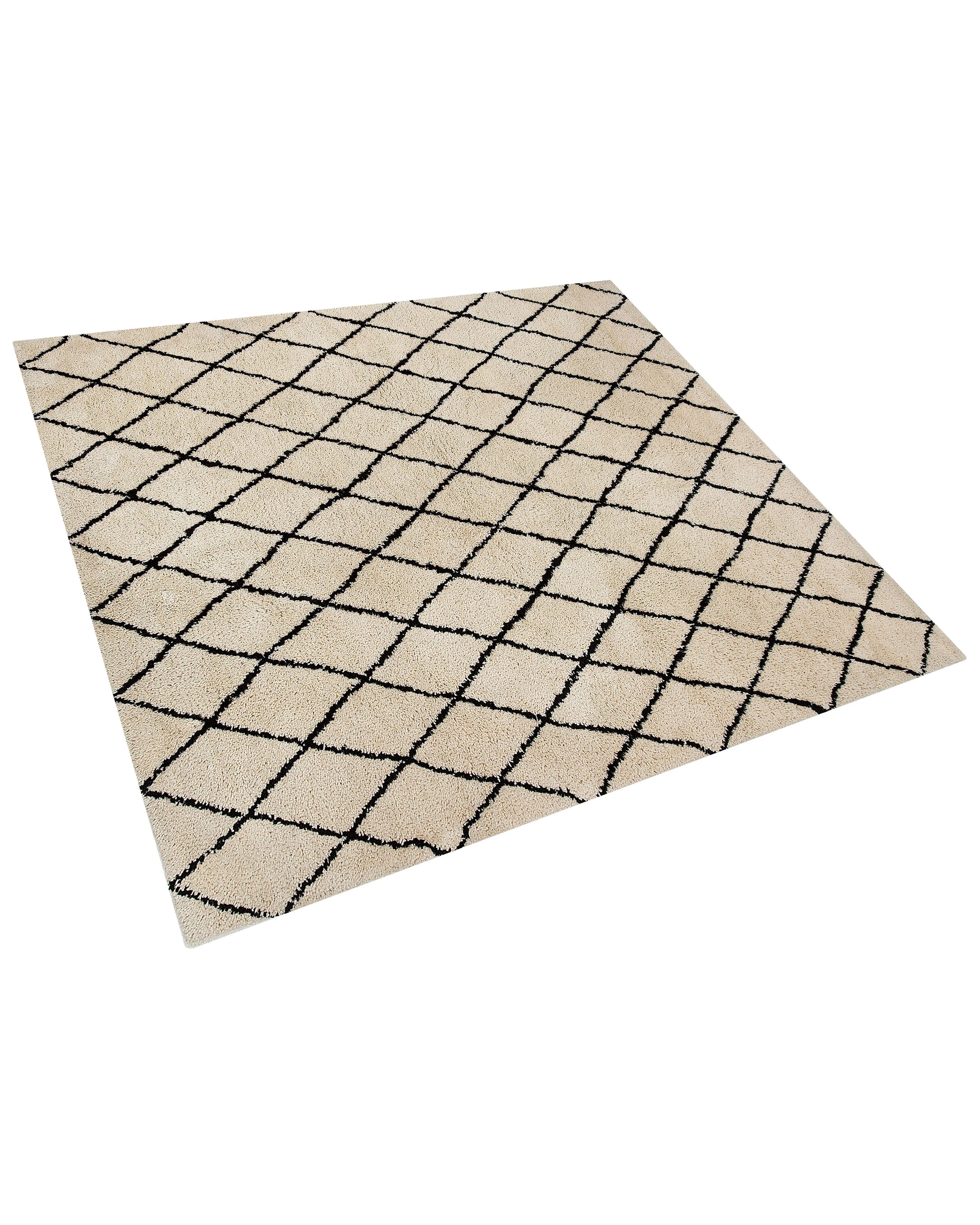 Vloerkleed MIDYAT Beige 200 x 200 cm