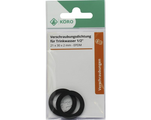 EPDM ring 21 x 30 x 2 mm 70 Sh.A voor schroefverbinding 1/2