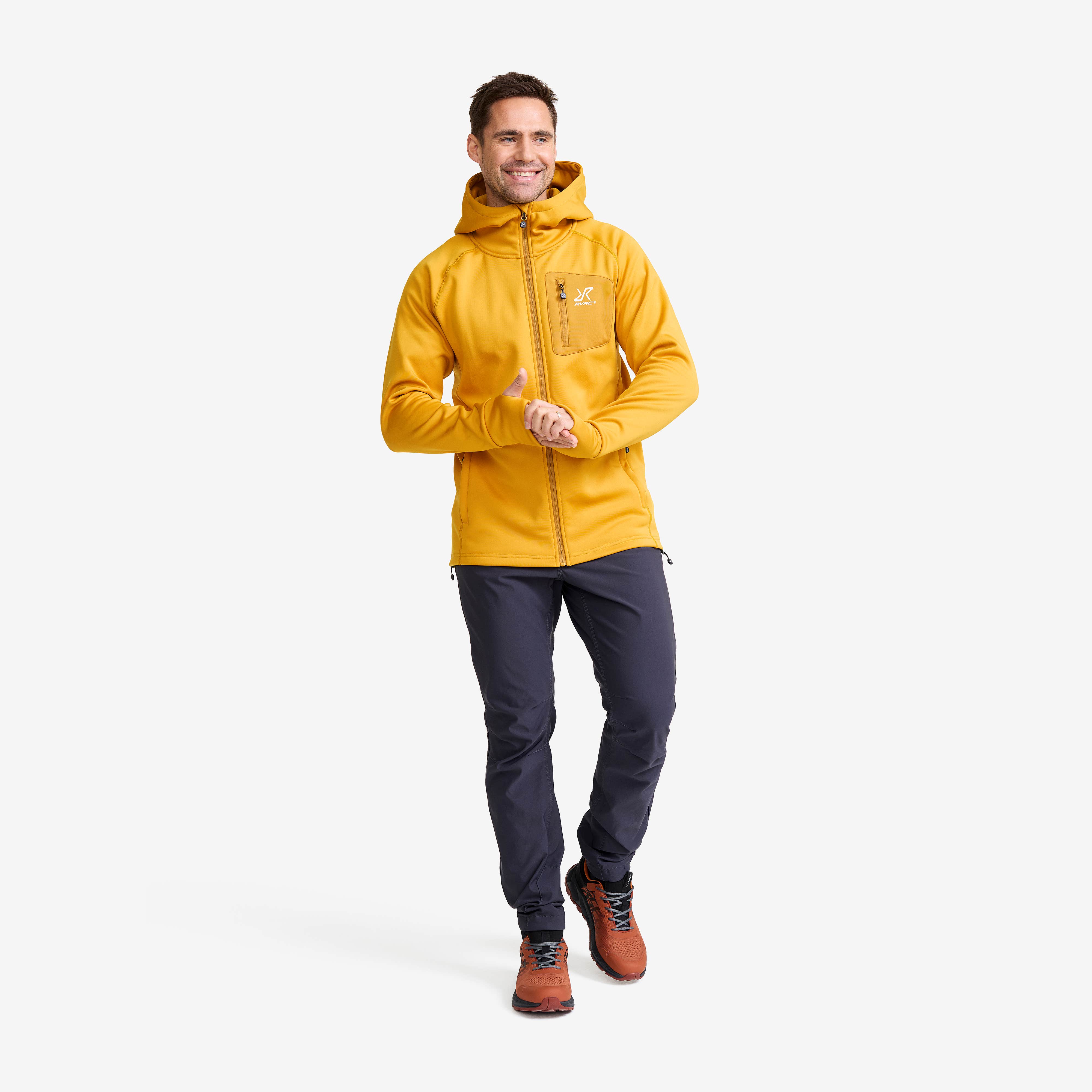 Evolution Stretch Fleece Hoodie Herre Nugget Gold