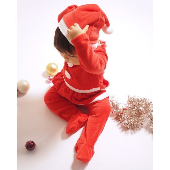 Pyjama + Bonnet de Noël   Rouge        de               P'tit bisou
