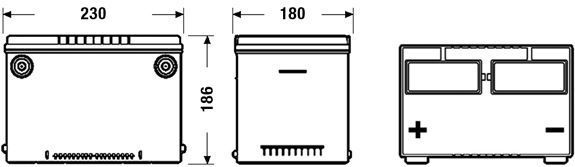 Exide - Accu Excell EB558 - 55 Ah - Voor Buick, Cadillac, Chevrolet, Chrysler, Dodge, Jeep, Lancia, Oldsmobile, Pontiac